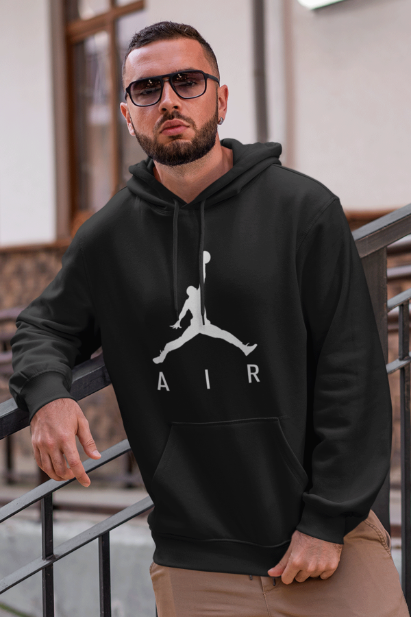 Air Jordan 03 Siyah NBA Erkek Kapşonlu Sweatshirt - Hoodie