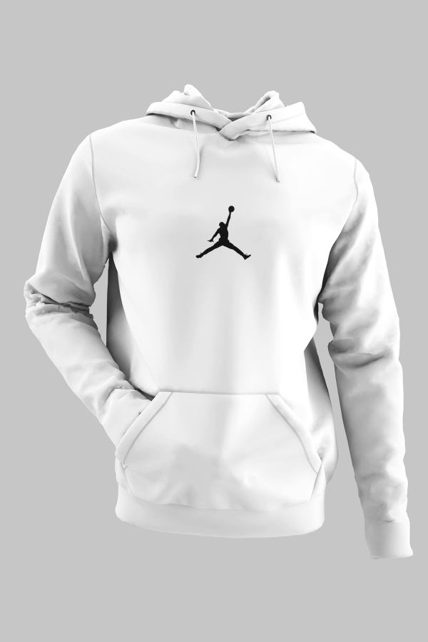 Air Jordan 05 Beyaz NBA Erkek Kapşonlu Sweatshirt - Hoodie