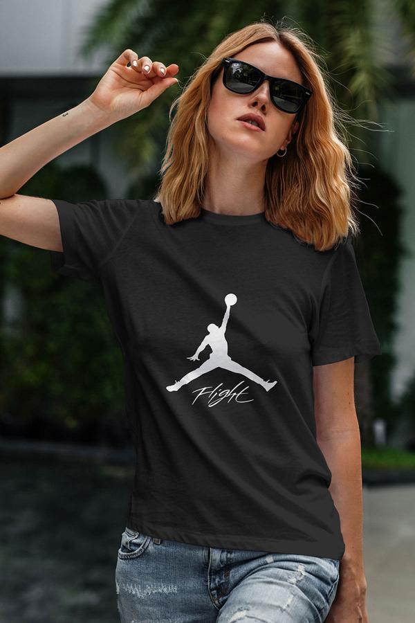 Air Jordan 06 Siyah NBA Kadın Tshirt - Tişört