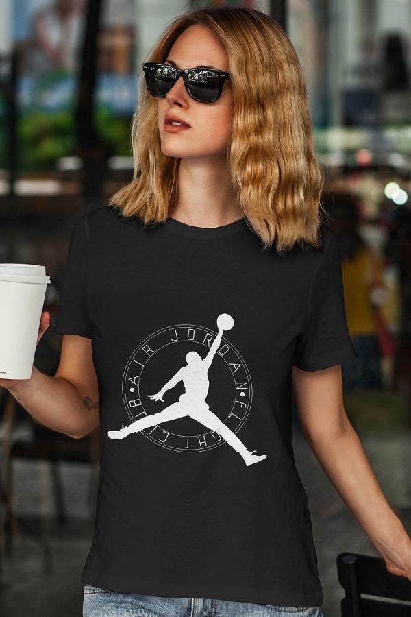 Air Jordan 19 Siyah NBA Kadın Tshirt - Tişört