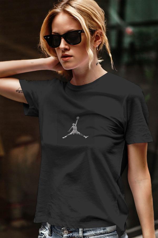 Air Jordan 32 Siyah NBA Kadın Tshirt - Tişört