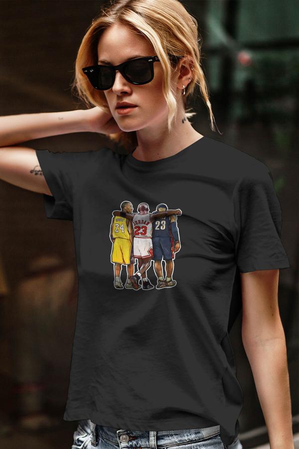 Air Jordan 40 Siyah NBA Kadın Tshirt - Tişört