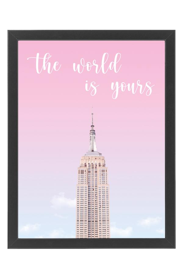 Dekoratif Tablo Empire State The World is Yours Çerçeveli 50x70